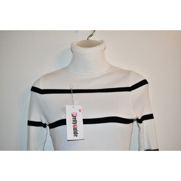 PrettyGuide Turtleneck Sweater Dress Long Sleeve Ribbed Stretch Midi Bodycon NWT - Picture 4 of 14